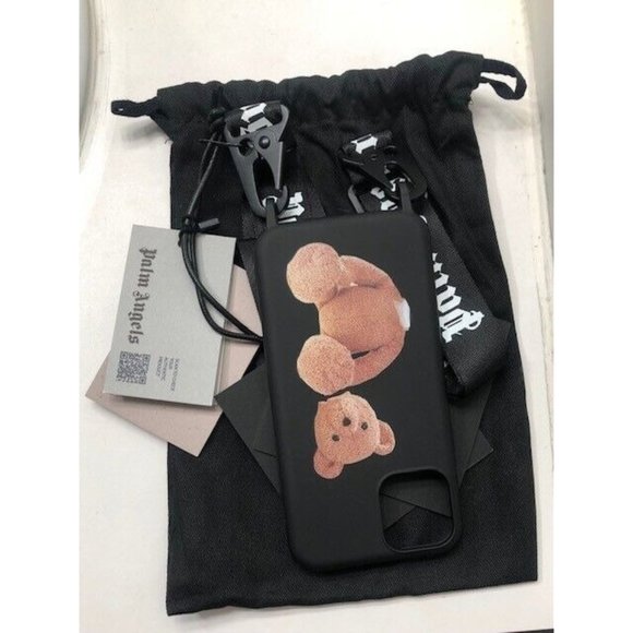 NEW $180 AUTHENTIC BLACK BROWN TEDDY BEAR IPHONE 11 PRO NECK CASE - Picture 3 of 5